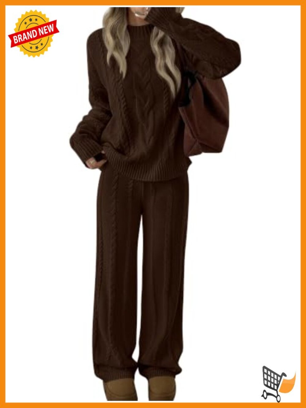 Caracilia 2 Piece Cable Knit Oversized Sweater Lounge Set